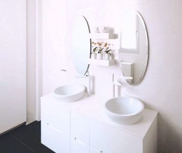 Toronto Bathroom renovation project features modern double vanity