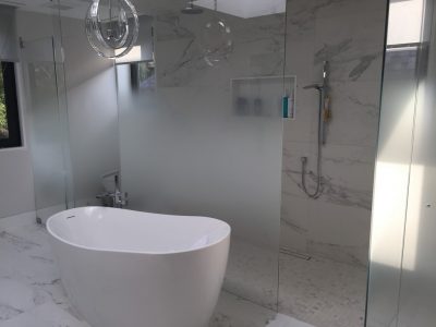 Toronto bathroom renovation project showcase tiles and shower installation