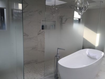 Toronto bathroom renovation project showcase tiles and bath tub installation