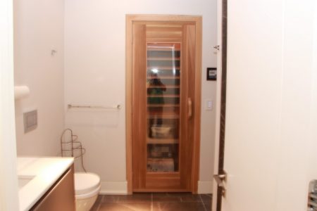 Toronto Bathroom renovation project featuring tiling and wood work