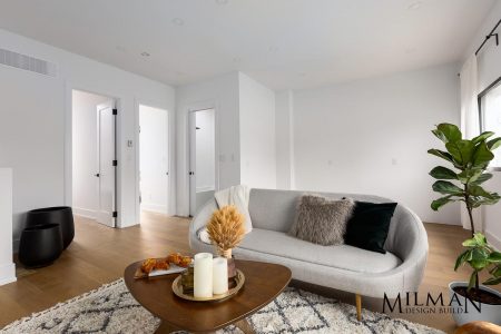 Open Living Room Concept at Toronto Laneway Suite with Milman Design Build.
